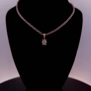 14KT White Gold .60ctw Round Diamond Pendant with Link Chain 5.10dwt - Picture 1 of 2