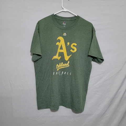 Majestic T-Shirt Men's L Oakland Athletics Green A's Graphic Short Sleeve mlb Cover