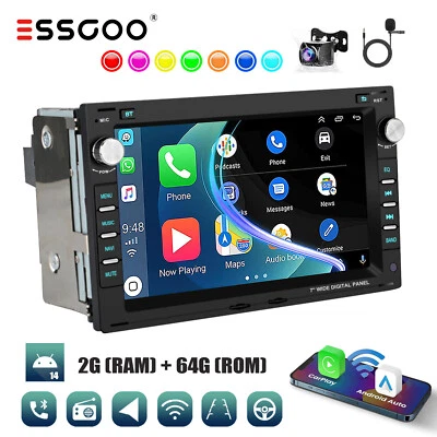 64G CarPlay Android 14 Autoradio Für VW Polo 9N Golf 4 Passat B5 GPS RDS MIK Cam - Bild 1 von 4