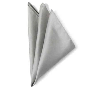 Gray Silk Pocket Square - 100% Silk - Bild 1 von 4