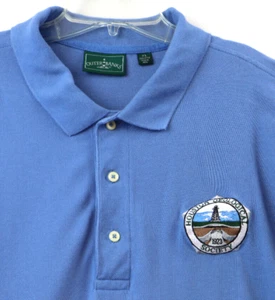 Houston Geological Society ~ Polo Shirt Mens XL Blue by Outer Banks Pique Cotton - Picture 1 of 7