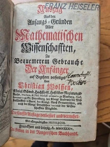 Wolffen/ Anfangs-Gründen / Antiquariat Mathematik 1734 - Bild 1 von 7