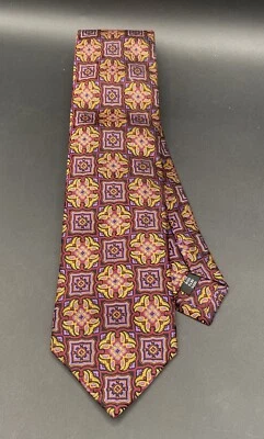 Genesis Luxe шелковый галстук, красное золото фиолетовый 60» сделано в Италии - потрясающий! - Изображение 1 из 4