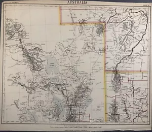 1884-1887 Australia (New South Wales, South Australia, Queensland) Original Map - Picture 1 of 2