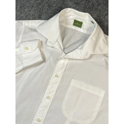 Sid Mashburn 男式中号白色正装衬衫纽扣长袖 15 1/2 35 — 第 1/4 张图片