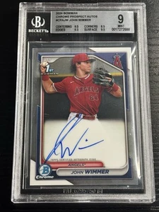 2024 Bowman Chrome Prospect Autographs John Wimmer #CPA-JW BGS 9 Mint RC Auto - Picture 1 of 2