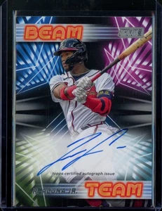 2023 Topps Stadium Club Ronald Acuña Jr. On-Card Beam Team Orange Auto #'d/25 - Imagen 1 de 2