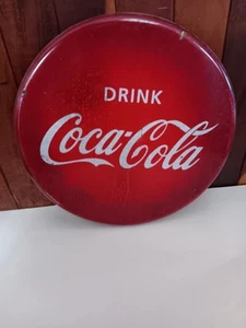 REPRODUCTION WOOD COLA BUTTON 14 IN SINGLE SIDE SIGN MADE IN HAWAII - Picture 1 of 5