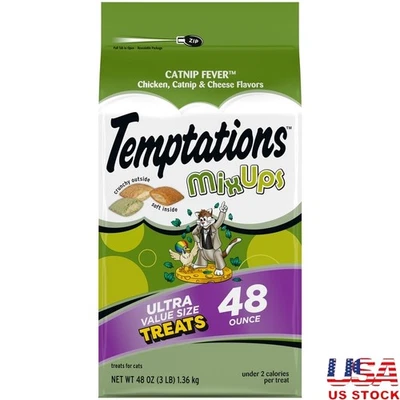 Golosinas para gatos pollo hierba gatera sabor queso mezclas dentales crujiente bocadillo suave 48 oz EE. UU. Foto 1 de 4