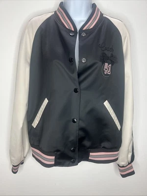 Chaqueta Universitaria COACH Mujer Bomber REVERSIBLE Estampado Floral Bloques de Color Satinado M Foto 1 de 4