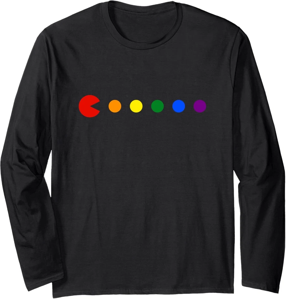 Camiseta Manga Larga Videojuego Arco Iris Lunares Orgullo Mes LGBTQ Foto 1 de 1