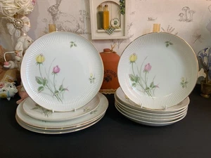 Vintage THOMAS Rosenthal Ribbed Tableware Pink & Yellow Rose Made in Germany - Picture 1 of 1