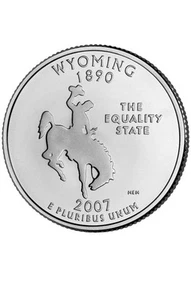 2007 D Wyoming State Quarter.  Uncirculated from US Mint roll. - Picture 1 of 1