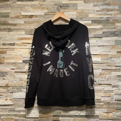 Sudadera con Capucha Victoria’s Secret Rosa Negra Lentejuelas Nueva York | Chaqueta I Made It M Y2K, Rara Foto 1 de 4