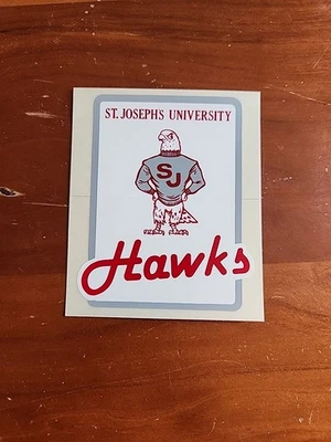 Vintage St. Joseph's University Hawks Vinyl Decal Sticker 4"x4"  - Image 1 of 4