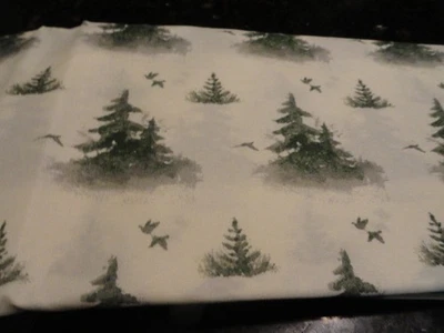 NWT 2 Pillow Case SET~Cabin Hunting Trees Wilderness Mossy Oak Green cream Birds - Image 1 of 4