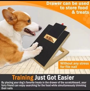 Dog Scratch Pad For Nails With Treat Compartment And Extra Filing Paper New - Picture 1 of 5