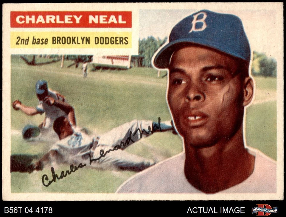 1956 Topps #299 Charlie Neal Dodgers 6 - EX/MT - Image 1 of 1