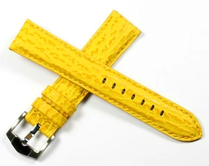 GELBER SHAI KORN LEDER UHRENARMBAND HANDGEFERTIGT 20 MM 22 MM ROCHET 788C - Bild 1 von 6