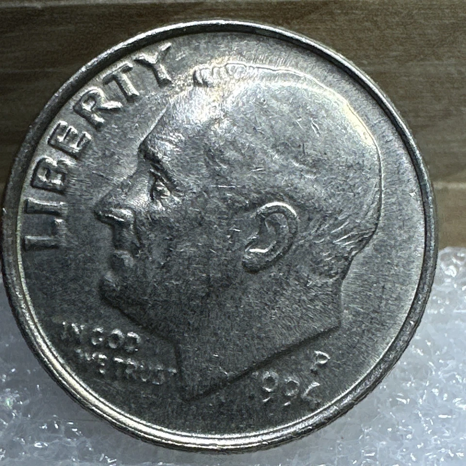 1994 P Roosevelt Dime With Errors, DDO, Double Rim, Die Chip, Filled “4” In 1994 - Image 1 of 4