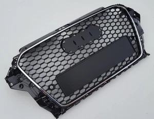 Chrome / Gloss black honeycomb mesh grille for Audi A3 8V 2012-2016 S3 RS3 - Picture 1 of 7
