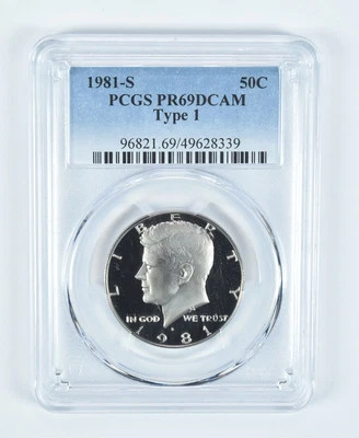 1981-S Kennedy Half Dollar Type 1 PR69 DCAM PCGS Blue Label - Image 1 of 4
