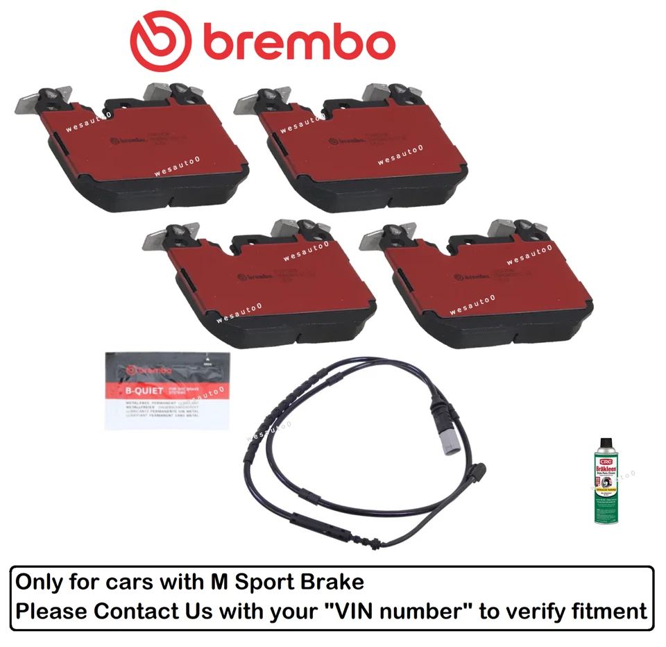 Front Brake Pad OES Ceramic +Sensor +Cleaner for BMW 430i 435i 440i / xDrive GC - Image 1 of 1