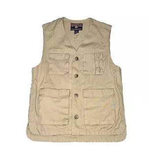 Duluth Trading Co Pesca Caza Utilidad Algodón Lona Chaleco Hombres M Grueso Duradero - Imagen 1 de 9