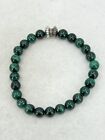 Bracelet perles de malachite vert argent sterling Jay King DTR 7,25"" à l'intérieur
