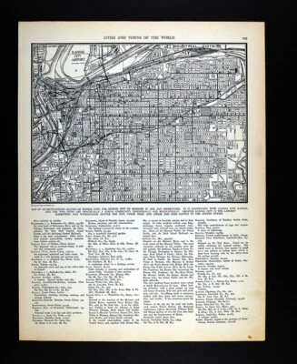 Mapa Cram 1937 Kansas City Missouri River Stockyards Railroads The Parade Park MO Foto 1 de 4