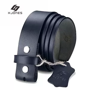 HJONES 38mm Moda Cinturón de repuesto para hombres Correa de cuero de vaca Correa de cinturón sin hebilla - Imagen 1 de 8