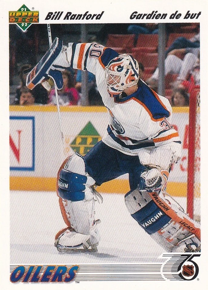 🏒 91-92 UPPER DECK FRENCH VERSION - BILL RANFORD #117 EDMONTON OILERS - Image 1 of 1
