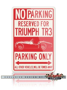 Triumph TR3 Convertible Reserved Parking Only 8x12 Aluminum Sign - British Car - Picture 1 of 1