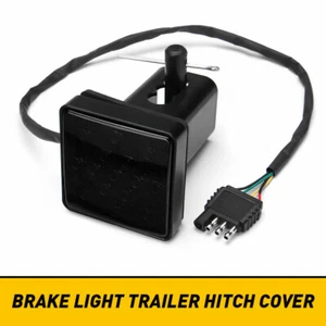 Smoked 15-LED Brake Light DRL Trailer Hitch Cover Fit 2" Towing & Hauling EXV - Picture 1 of 12