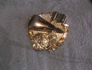 PDU 1071-S silver cheerleading plaque relief 4" trophy parts lot of 11 - Picture 1 of 1