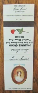 LAURA SECORD CHOCOLATES MATCHCOVER: PHARMACIE GAGNON (THEDFORD MINES, QUEBEC) D9 - Imagen 1 de 1