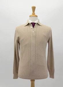 NWT $1450 Brunello Cucinelli Men's Textured Design Knit Polo W/Logo Buttons A252 - Picture 1 of 10