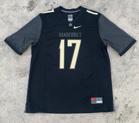Vanderbilt Commodores #17 Nike Black Football Jersey Men L RARE Cover