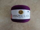 New Lion Brand Amazing Lace Yarn Eggplant Trellis Acrylic/Nylon Super Fine