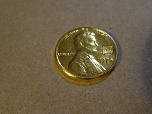 1975 Gold Plated United States Penny Stamped NM New Mexico - Clean & Rare - Picture 1 of 7