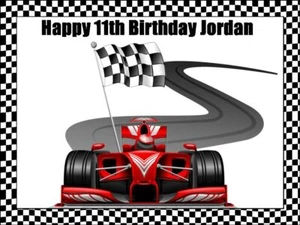 F1 Racing Car Edible Cake Topper Icing Birthday Cake Racing Decoration (3 Sizes) - Picture 1 of 6