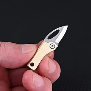 Mini Fingermesser Messing faltbare Tasche EDC Survival Tool Outdoor Camping Wandern - Bild 1 von 5