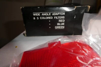 Vintage Coloured Flash Filters And Wide Angle Diffuser (Red/Green/Blue) - Image 1 of 4