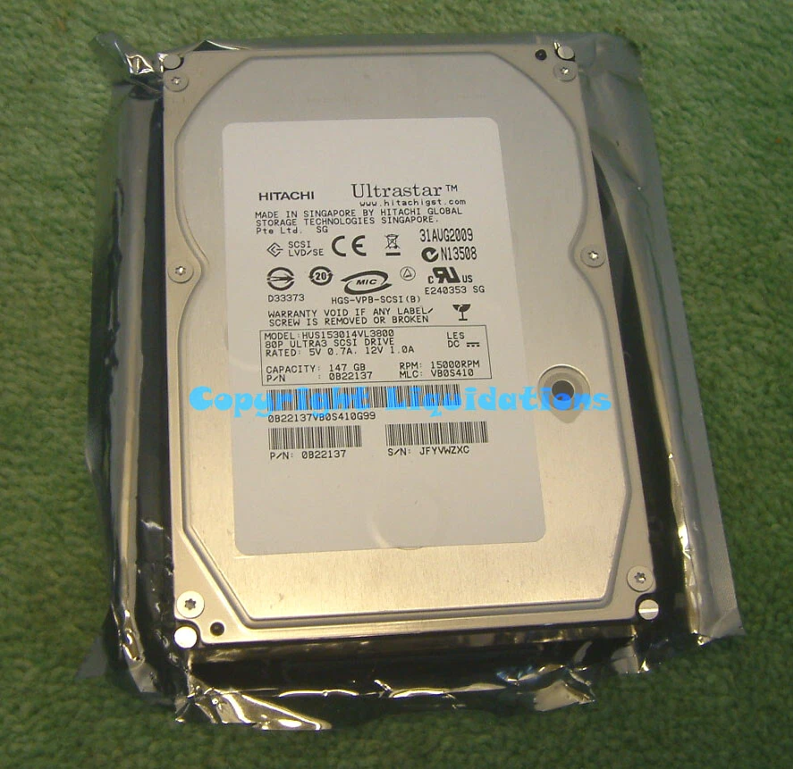 Hitachi Ultrastar HUS153014VL3800 147GB, 15KRPM, 80pin  SCSI HDD - New - Image 1 of 1