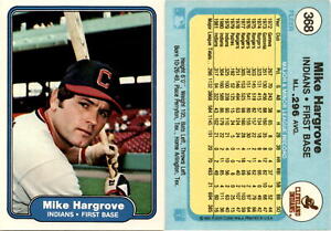 Mike Hargrove 1982 Fleer Baseball Card 368  Cleveland Indians