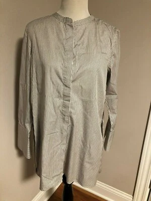 ISABEL MARANT White and Beige Striped 100% cotton Tunic Top. EUR38  - Image 1 of 4
