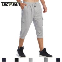 Men's 3/4 Capri Sports Shorts Gym Fitness Running Casual Cotton Sweat Pants Boys