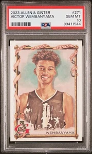 2023 Topps Allen & Ginter VICTOR WEMBANYAMA #271 Rookie Card PSA 10 GEM MINT - Foto 1 di 1