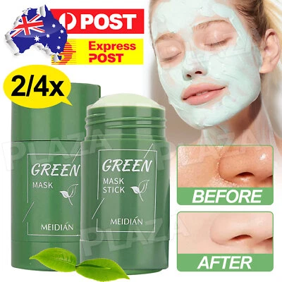 4PCS Green Tea Stick Facial Mask Cleansing Oil Control Blackhead Acne Deep Clean - image 1 of 4