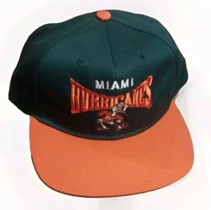 Sombrero Miami Hurricanes DE COLECCIÓN Snapback Años 90 RARO Estilo Nuevo Sin Etiquetas NCAA DS Bastones De Colección - Imagen 1 de 5